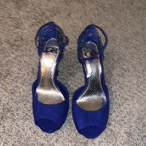 Never been worn Gianni Bini blue spiked heels